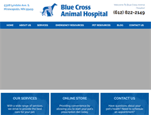 Tablet Screenshot of bluecrossanimal.com